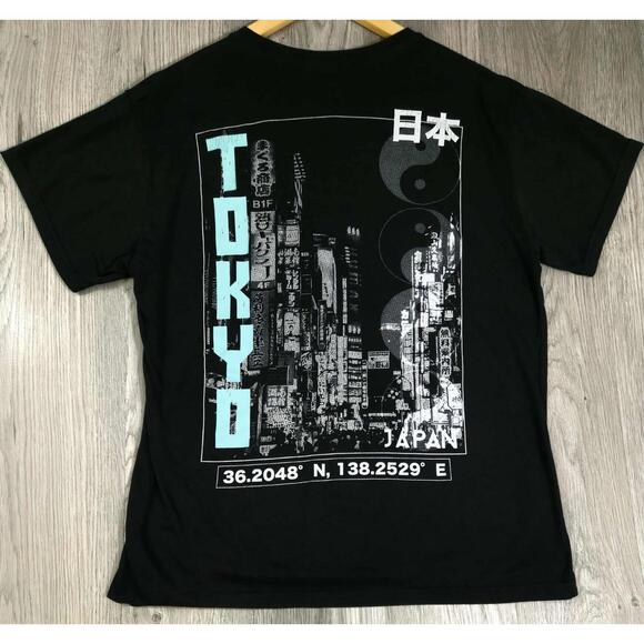 Fresh Laundry Tokyo Japan City Graphic T-Shirt Black Large #4 - Picture 1 of 5